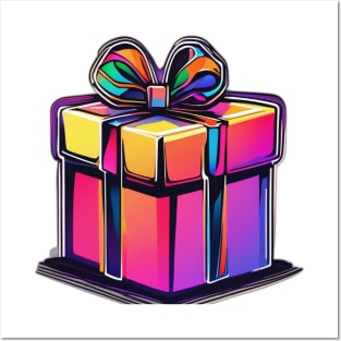 Vibrant Neon Gift Box Graphic No. 631 Posters and Art